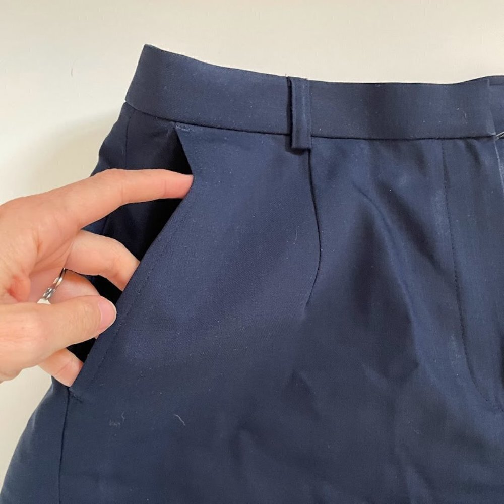 Vintage Talbots Pant Trouser HIgh Rise Wool Lined Navy Blue Black Pleated Classi - Picture 4 of 11